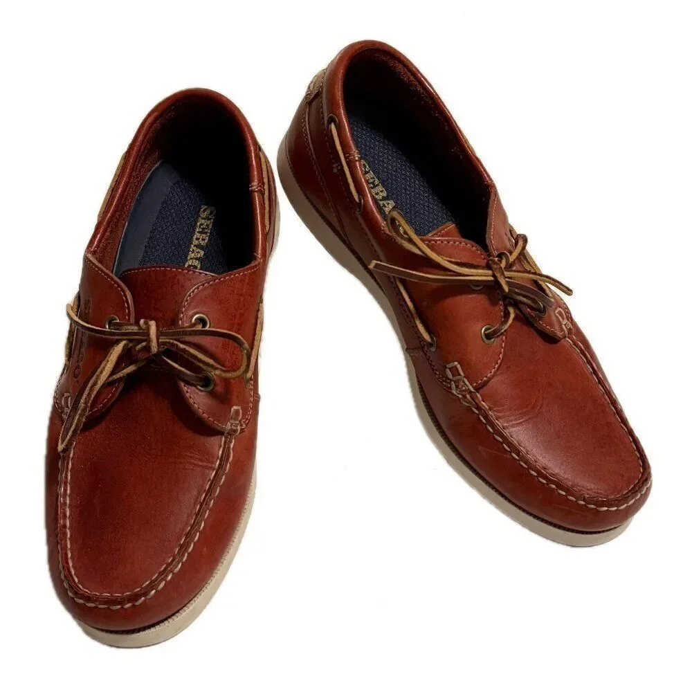 Sebago Caravel Casual Dark Red Boat Deck Shoes Size 11W